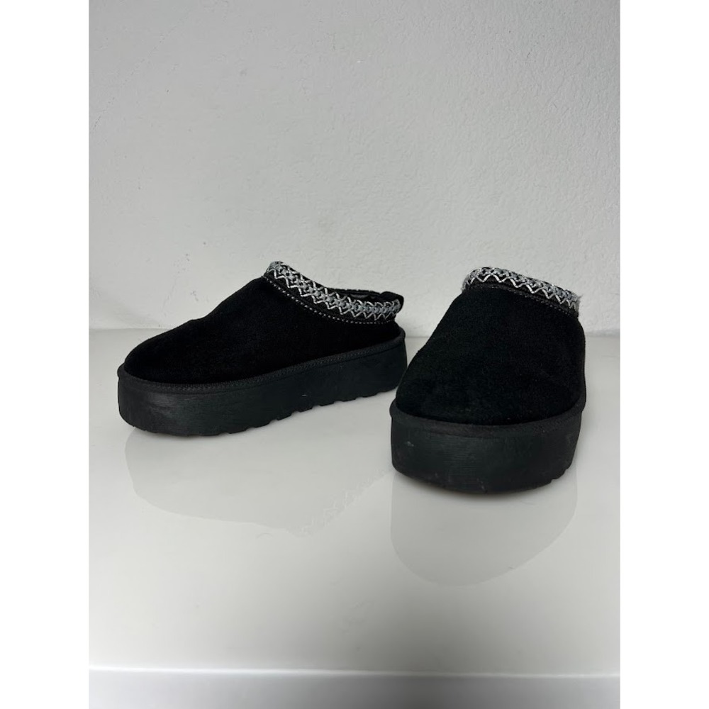 Olivia & Kate Stormy Platform Slipper Mules 13 Black Kids Cozy Faux Suede